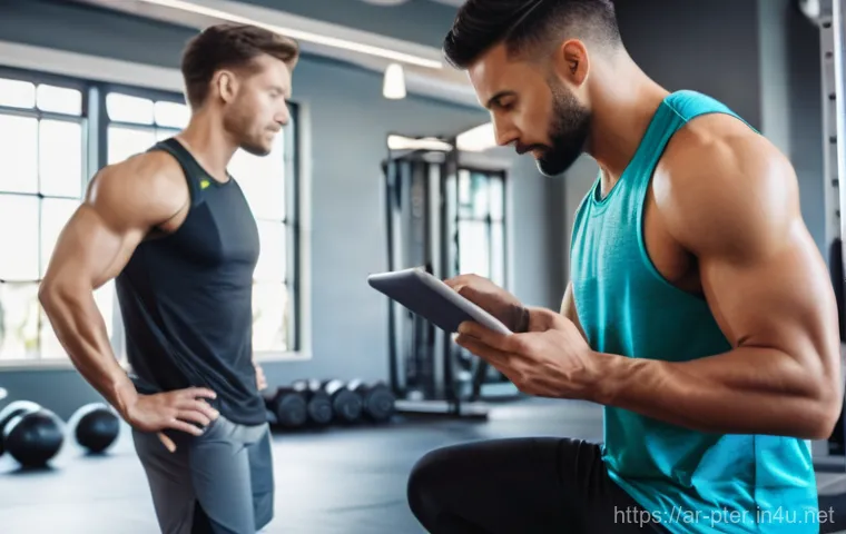 퍼스널트레이너 직업의 고충과 해결책 - **Prompt:** A diverse group of people, including a mature woman, a young man, and a young woman, are...