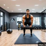 퍼스널트레이너의 법적 의무와 책임 - A professional personal trainer of Middle Eastern descent, wearing a clean, branded sports outfit wi...