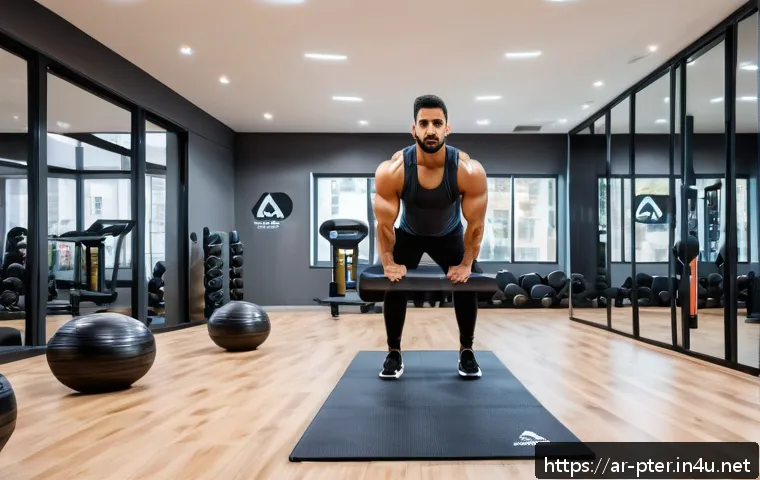 퍼스널트레이너의 법적 의무와 책임 - A professional personal trainer of Middle Eastern descent, wearing a clean, branded sports outfit wi...